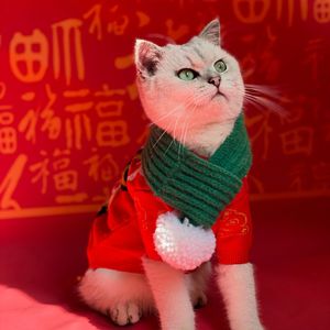 Colliers pour chats, écharpes, écharpes pour chiens, bavoirs de Noël, accessoires de cou en laine tricotée faits à la main, e-commerce transfrontalier. - Product Image 2