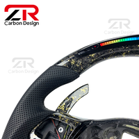 Accessoires intérieurs pour Volkswagen Mk6 Jetta Polo Passat Golf 5 6 7 8 GTI Mk5 Mk7 Mk8, volant en fibre de carbone forgée avec LED et indicateur de régime.