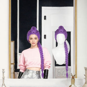 Peluca de Fibra Resistente al Calor de Alta Temperatura para Cosplay de Demon Hunters de KPOP, Estilo ND Rumi, Mira Zoey, Lisa, Transparente, con Malla Rosa - Product Image 3