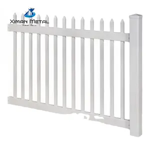 White pvc Picket Outdoor Fence Plastic Picket Garden Fence PVC House Fence with Picket