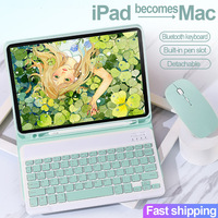 Étui pour tablette iPad 10.2/10.5 & Air3 - Anti-rayures, design fin et léger, clavier rétroéclairé, support magnétique pour stylet, sans fil