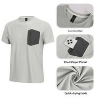 Kaos Olahraga Profesional Bahan Nylon Ringan untuk Olahraga Luar Ruangan Kaos Pria Berkualitas Tinggi Lengan Pendek untuk Golf Tenis