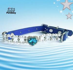 Neue heiß verkaufte Fabrik <span class=keywords><strong>Low</strong></span> <span class=keywords><strong>MOQ</strong></span> Stock Haustier zubehör Günstige herzförmige Diamond Pearl Dekorierte Katzen-und Hunde halsbänder - Product Image 5