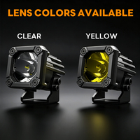 Feux LED POD 2 pouces, faisceau spot jaune/blanc, IP68, 12V 24V, cube LED tout-terrain, éclairage de fossé pour 4x4, camion, VTT, UTV, Jeep