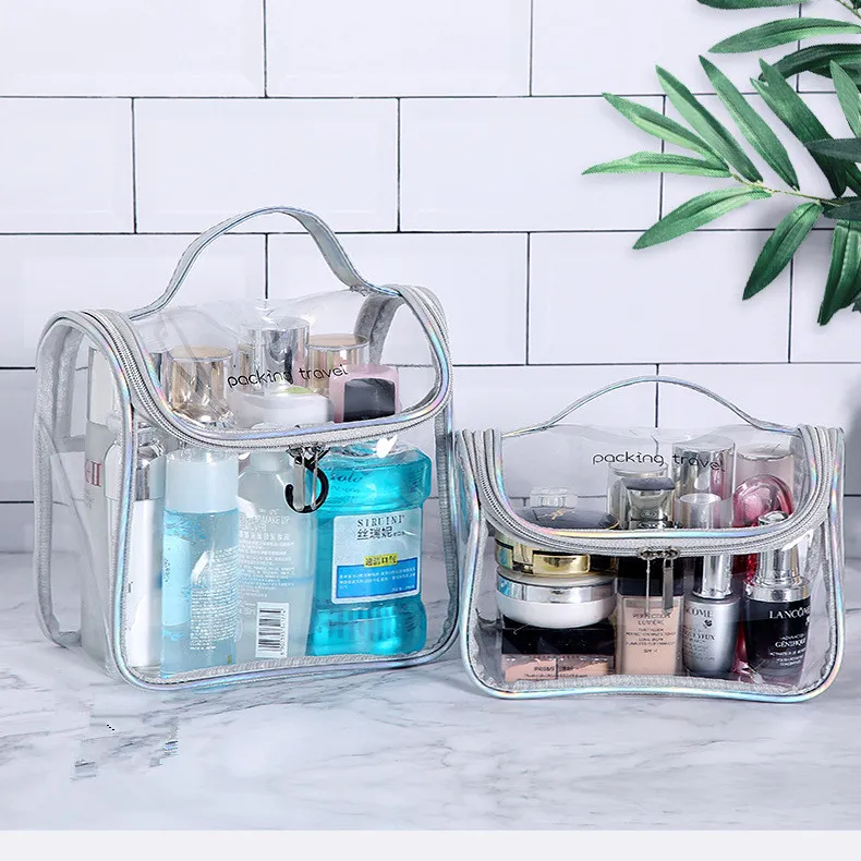 High Quality Clear PVC Travel Makeup Storage Clutch Transparent Cosmetic Bag Make Up