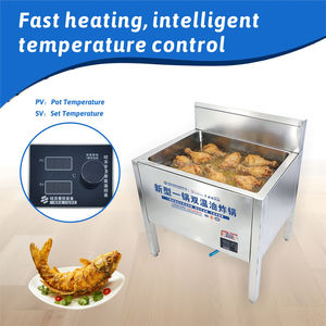 <span class=keywords><strong>Friteuse</strong></span> <span class=keywords><strong>électrique</strong></span> commerciale verticale 55L avec panier, couvercle et robinet de vidange d'huile, conception économe en huile pour grandes cuisines de restauration - Product Image 4
