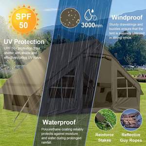 Portable Outdoor Inflatable <b>Tent</b> for <b>3</b>-4 Person Waterproof Four-Season Family Camping Oxford Double Layer Quick Automatic - Product Image 5