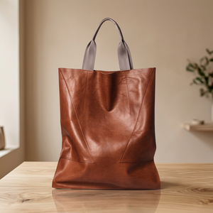 Sac à main décontracté pour femme en cuir véritable personnalisé BS International, grande capacité (2-2,9 L), léger, pliable, imperméable - Product Image 4