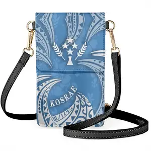 Stampa nome su Phonecase Tribal polinesiano Kosrae Island Print custodia per telefono Logo modello blu borse e custodie personalizzate per cellulari