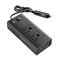 Onduleur de voiture transfrontalier M6800 200W 12V 110V Norme US avec 4 ports USB à charge rapide indépendante PD 20W+QC 36W pour batterie au plomb-acide