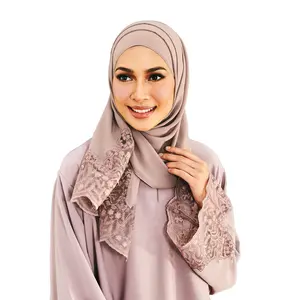 Ultimi Hijab 2022 scialle ricamato in chiffon opaco personalizzato impiombatura sciarpa di marca veli Hijab belli per le donne