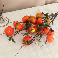 Fruits artificiels réalistes en mousse (grenade, kaki, pomme) pour seau de fleurs DIY, décoration intérieure, respectueux de l'environnement