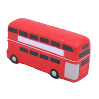 Modèle de bus touristique à deux étages avec marquage personnalisé, cadeau commémoratif, forme de bus rouge, jouets en mousse PU