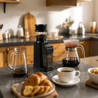 Moulin à café conique à corps en plastique, écoénergétique, 48 réglages de mouture, 150W, peu encombrant