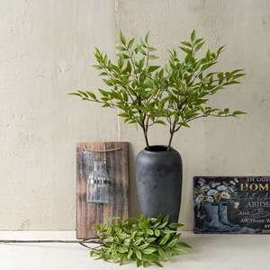 Plante artificielle CallaFloral Nandina Domestica en PVC vert brillant, décoration de mariage, impression 3D MW45002 - Product Image 1