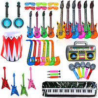 Jouets musicaux gonflables en PVC respectueux de l'environnement, guitare et microphone, pour adolescents et adultes, couleur/taille personnalisée, accessoires de fête
