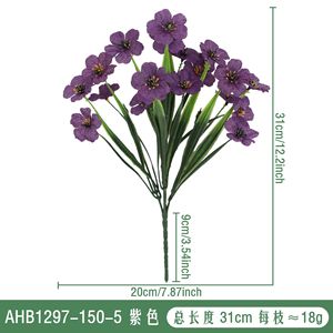 Fleurs artificielles violettes pour la <span class=keywords><strong>d</strong></span>écoration extérieure printemps-été, orchidée en soie pour jardin, cour, véranda, patio, maison - Product Image 6