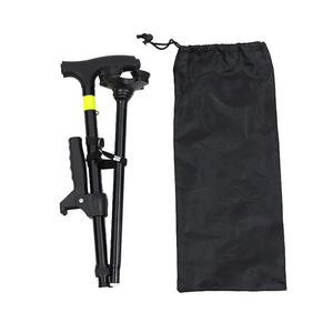 Bâton de marche pliable Cleye en alliage d'aluminium à 4 pieds auto-redressant avec lumière LED et bande réfléchissante - Product Image 1