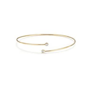 Xinfly Custom 18K Gold Expandable Women's <b>Bracelet</b> 0.24ct Natural Diamond Opening <b>Cuff</b> Stretch Genuine DIY Jewelry - Product Image 1