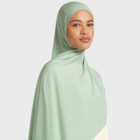 NOUVEAU Hijab en jersey liquide uni, extensible, de qualité supérieure, doux, avec des coutures soignées, non transparent, respirant et subtil.