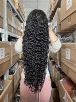 Perruques Lace Front Wig cheveux naturels malaisiens,, perruques cheveux humains, ondulées lisses, longue, 13x4, Swiss Lace, pour femmes noires