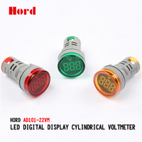 Hord Layar LED Digital Silindris Berkecerahan Tinggi dan Layar Besar, Voltmeter AC AD101-22VM 24-500V Kelas Akurasi 0.5