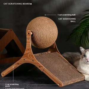 Bolinha Arranhador e Tábua de Arranhar Vertical de Madeira Divertida para Gatos – Resistente ao Desgaste, Não Solta Pelo, Brinquedo para Gatos Atacado - Product Image 2