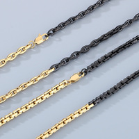 Hip Hop Bijoux Élégants 18k Or Argent Noir Lien Chaîne Bracelet 9MM En Acier Inoxydable Déclaration Collier Ras Du Cou En Gros