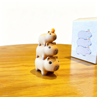 Figurine de Capybara Mignonne en Boîte Mystère, Ornement Animalier Kawaii en Résine, Décoration de Bureau, Maison, Voiture, Ensemble Cadeau de Collection