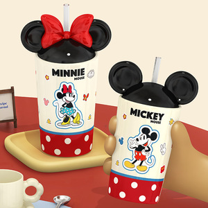 Taza de Cerámica de Mickey y Minnie Mouse con Tapa y Asa, Cuerpo Recto, para Niños y Parejas, Primavera 2025 - Product Image 4