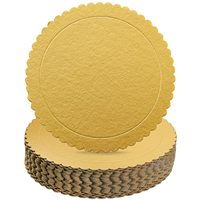 Plateau à gâteau rond en carton à bord festonné doré, vente en gros d'usine, plateau de base pour gâteau avec logo personnalisé, qualité alimentaire, pour boulangerie