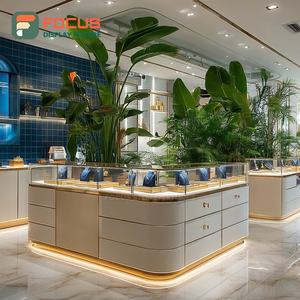 Luxury Jewelry Store Interior Display Wood Frame Brand Store Glass Showcase - Product Image 3