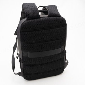 Custom Geometric Smart Laptop <b>Backpack</b> <b>Large</b> Capacity Multifunction Fashion <b>Black</b> Waterproof Polyester Physiological Curve Back - Product Image 5