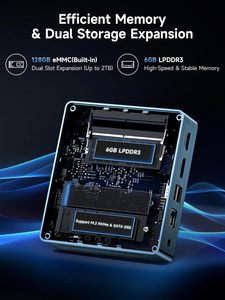 Mini PC Bmax B1 Plus <span class=keywords><strong>Intel</strong></span> Celeron J3355 6GB RAM 128GB EMMC + M.2 SSD (512GB/2TB) 4K Pantalla Dual 2.4G/5G WiFi BT5.0 OS 11 - Product Image 4