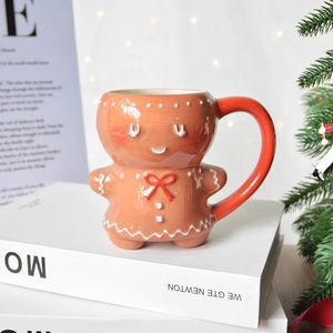 Hot Sale Wholesale Custom Ceramic Cup Couple Merry <strong>Christmas</strong> Gingerbread Mugs Xmas Themed Santa Coffee Mug for Presents - Product Image 4