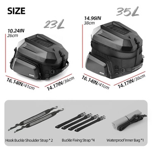 Sacoche <span class=keywords><strong>de</strong></span> <span class=keywords><strong>selle</strong></span> rigide extensible Rhinowalk 23L-35L pour <span class=keywords><strong>moto</strong></span>, accessoire <span class=keywords><strong>de</strong></span> bagage pour <span class=keywords><strong>moto</strong></span> - Product Image 3