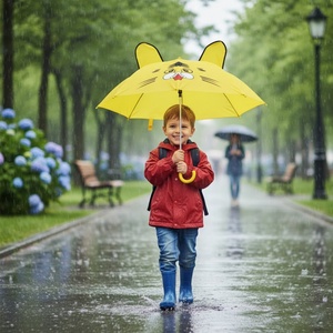 Factory Outlet Safe Materials Kids Straight <b>Umbrella</b> Custom Animal Shape Children's Gift Iron Tube Plastic Handle Back to School - Product Image 3