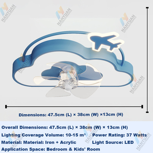 <span class=keywords><strong>Ventilateur</strong></span> de plafond LED intelligent avec lumière, télécommande et commande vocale, <span class=keywords><strong>ventilateur</strong></span> moderne pour chambre à coucher, 6 vitesses, intensité réglable, construction en aluminium - Product Image 6