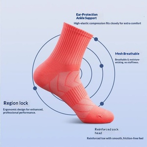 Chaussettes de sport professionnelles d'extérieur pour hommes et femmes, chaussettes de course mi-mollet respirantes en nylon pour le printemps et l'été, idéales pour le basketball et le <span class=keywords><strong>badminton</strong></span> (ODM) - Product Image 3