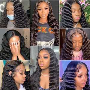 Femmes noires lâche vague profonde dentelle avant perruques de <span class=keywords><strong>cheveux</strong></span> vierges perruque frontale Full HD sans colle avec des <span class=keywords><strong>cheveux</strong></span> humains vietnamiens bruts - Product Image 6