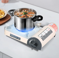 Réchaud à cassette au butane infrarouge portable à brûleur unique, cuisinière de table radiante avec arrêt de sécurité pour le camping, l'extérieur et la maison
