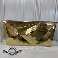 Meubles de bar de luxe en acier inoxydable doré pour mariage