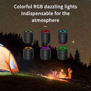휴대용 야외 스피커 고출력 10W TWS 스테레오 베이스 스피커 RGB 조명 방수 파티 홈 스피커 - Product Image 6