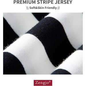 Custom Mens Striped <b>Long</b> Sleeve Cotton Stretch Crewneck <b>T</b> <b>Shirt</b> Regular Fit O Neck - Product Image 6