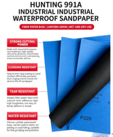 Papier abrasif Fortunebrasive 9x11 pouces en carbure de silicium, pour utilisation à sec ou à l'eau, lot de 100, grain 1000-7000, support en latex, pour peinture automobile, métal, bois