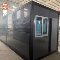 Maison conteneur pliable préfabriquée de 20 pieds, structure en acier, mini-maisons conteneurs pliables avec toilettes et douche, directement de l'usine