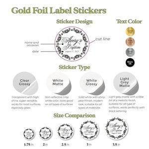 <span class=keywords><strong>Etiquetas</strong></span> adhesivas <span class=keywords><strong>personalizadas</strong></span> de lámina de oro transparente, pegatinas de <span class=keywords><strong>bautizo</strong></span> <span class=keywords><strong>personalizadas</strong></span> <span class=keywords><strong>para</strong></span> bolsas de regalo y favores, velas, B - Product Image 2