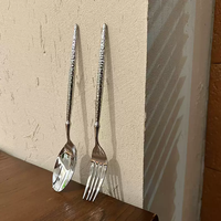 Ensemble de couverts en acier inoxydable 304 miroir, design moderne, écologique, couteau à steak, fourchette, cuillère, dessert, thé, pour hôtel, logo personnalisé