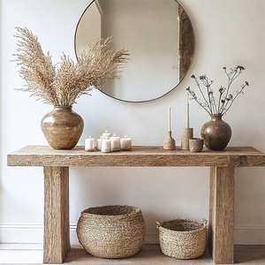 Mesas de consola Retro hechas a mano, mesas de consola de madera maciza de granja, detrás de mesas de consola de sofá para casa - Product Image 1