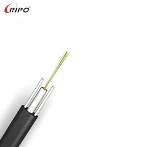 Cable de fibra óptica de caída exterior de un solo tubo plano FTTH de 1-24 núcleos GYFXTBY resistente al agua a los rayos UV para FTTx aéreo y subterráneo - Product Image 1